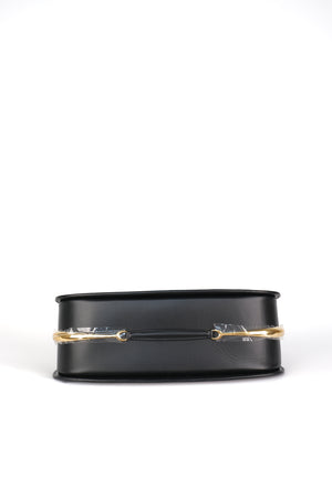 Rabanne Large Ring Black Leather Shoulder Bag
