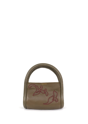 Alémais Duke Leather Applique Bag in Olive