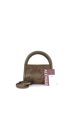Alémais Duke Leather Applique Bag in Olive