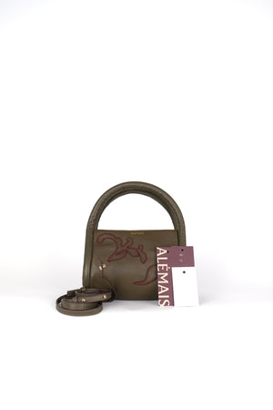 Alémais Duke Leather Applique Bag in Olive