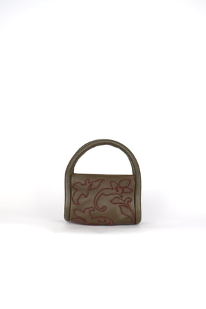 Alémais Duke Leather Applique Bag in Olive