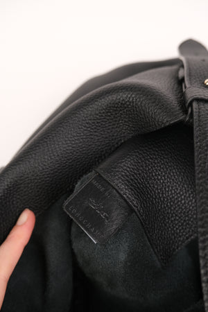 Longchamp Le Cadence Black Leather Shoulder Bag