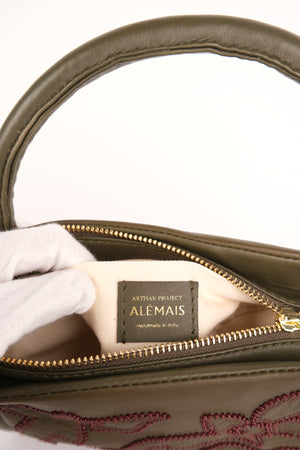 Alémais Duke Leather Applique Bag in Olive