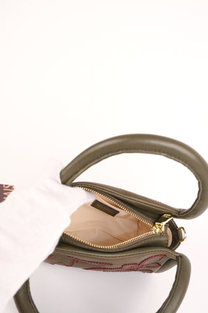Alémais Duke Leather Applique Bag in Olive