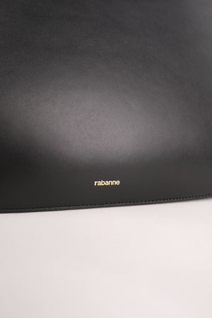 Rabanne Large Ring Black Leather Shoulder Bag