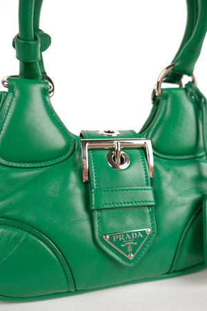 Prada Re-Edition 2002 Moon Bag Nappa Padded Leather In Mango Green