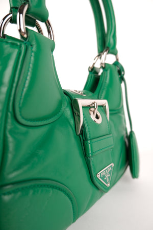 Prada Re-Edition 2002 Moon Bag Nappa Padded Leather In Mango Green