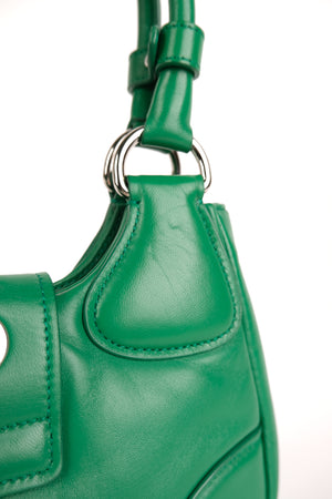Prada Re-Edition 2002 Moon Bag Nappa Padded Leather In Mango Green