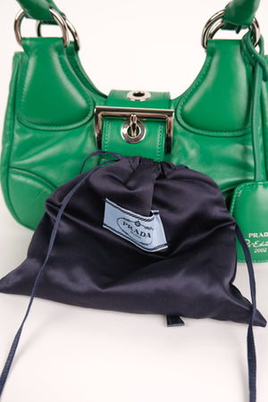 Prada Re-Edition 2002 Moon Bag Nappa Padded Leather In Mango Green